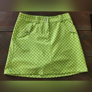 Size 4 Nike golf lime green plaid skort